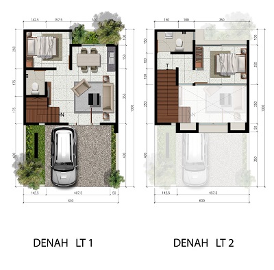 Tipe 6 x 10 Spesifikasi 2 Bedroom